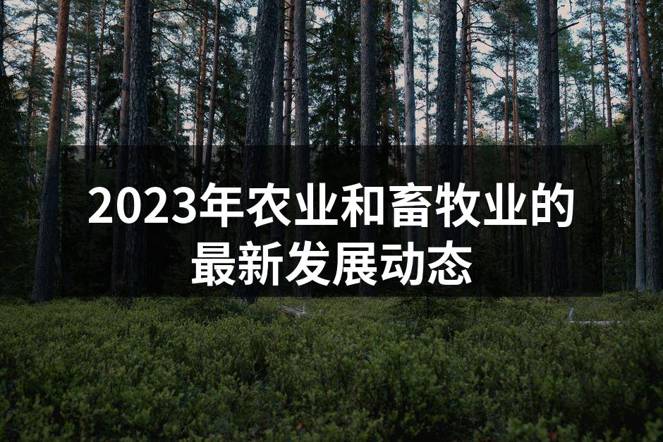 2023年农业和畜牧业的最新发展动态